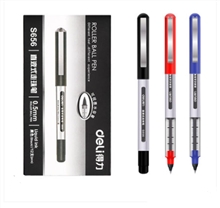 得力S656中性笔0.5mm黑色红色蓝色直液式走珠笔水笔签字笔学生考试 